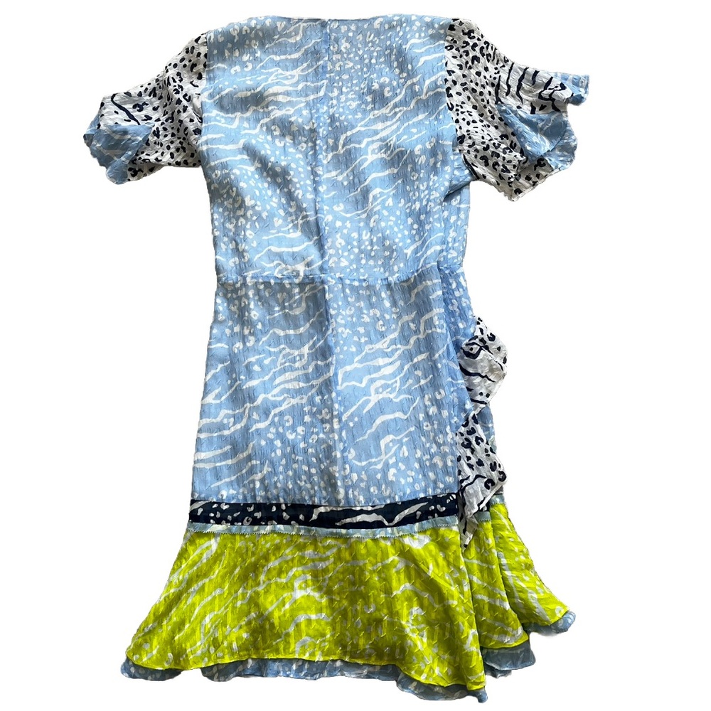 TANYA TAYLOR Bianka Ruffled Mix Print Dress Size 6 Feminine Flirty Date Party - Picture 4 of 12